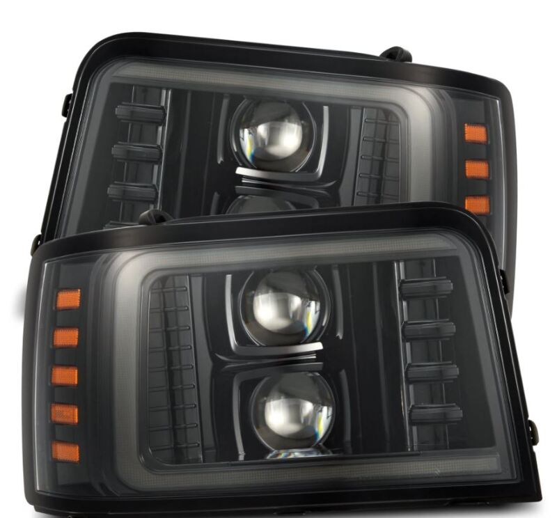 AlphaRex 880265 92-96 Ford F-Series/Bronco PRO-Series Proj Headlights Alpha-Blk w/Seq. Sig & DRL