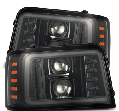 AlphaRex 880265 92-96 Ford F-Series/Bronco PRO-Series Proj Headlights Alpha-Blk w/Seq. Sig & DRL