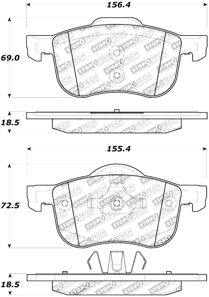 StopTech Premium Ceramic Front Brake Pads - 308.07940