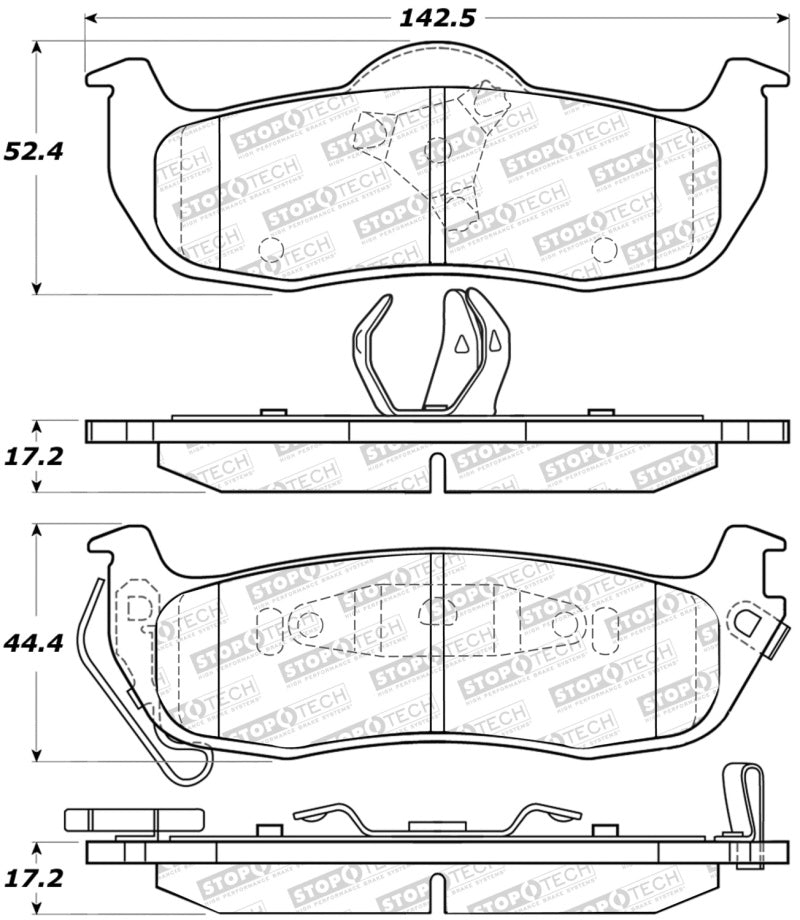 StopTech Sport Brake Pads w/Shims and Hardware - Front Stoptech