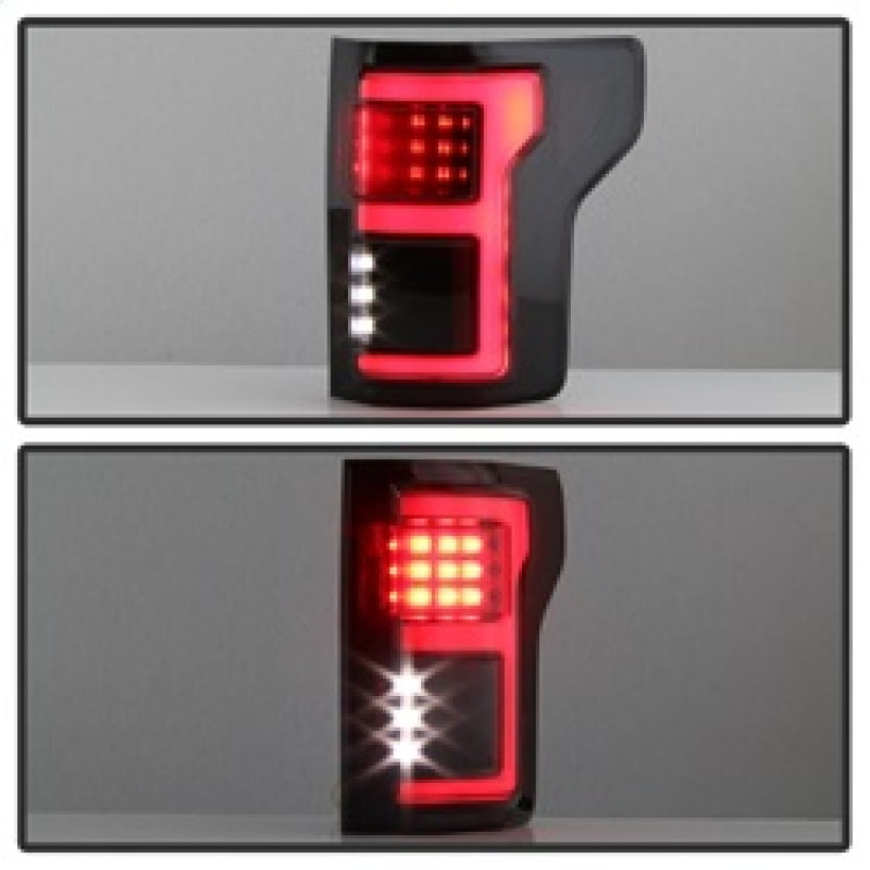 Spyder 15-17 Ford F-150 LED Tail Lights (w/Blind Spot) - Black Smoke (ALT-YD-FF15015BS-LBLED-BSM) SPYDER