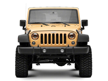 Raxiom 07-18 Jeep Wrangler JK 7-In LED Headlights Orange Housing- Clear Lens