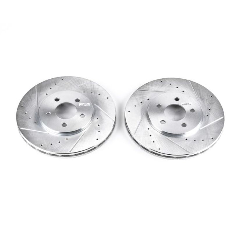 Power Stop 95-00 Chrysler Cirrus Front Evolution Drilled & Slotted Rotors - Pair PowerStop