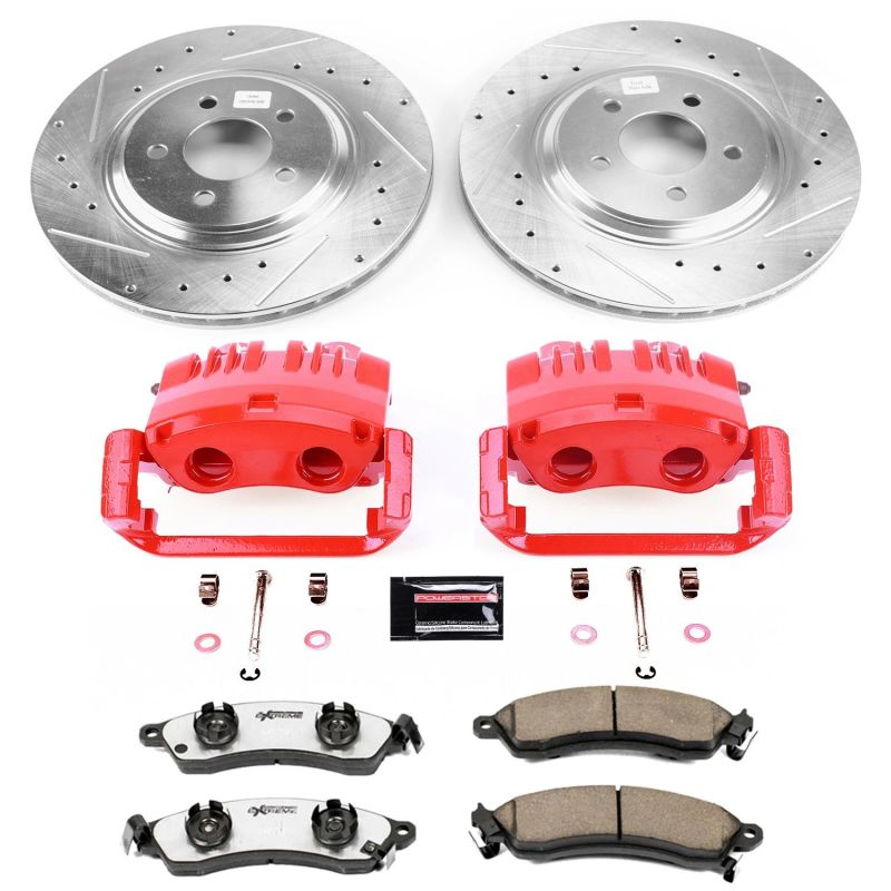 Power Stop 1999 Ford Mustang Front Z26 Street Warrior Brake Kit w/Calipers PowerStop