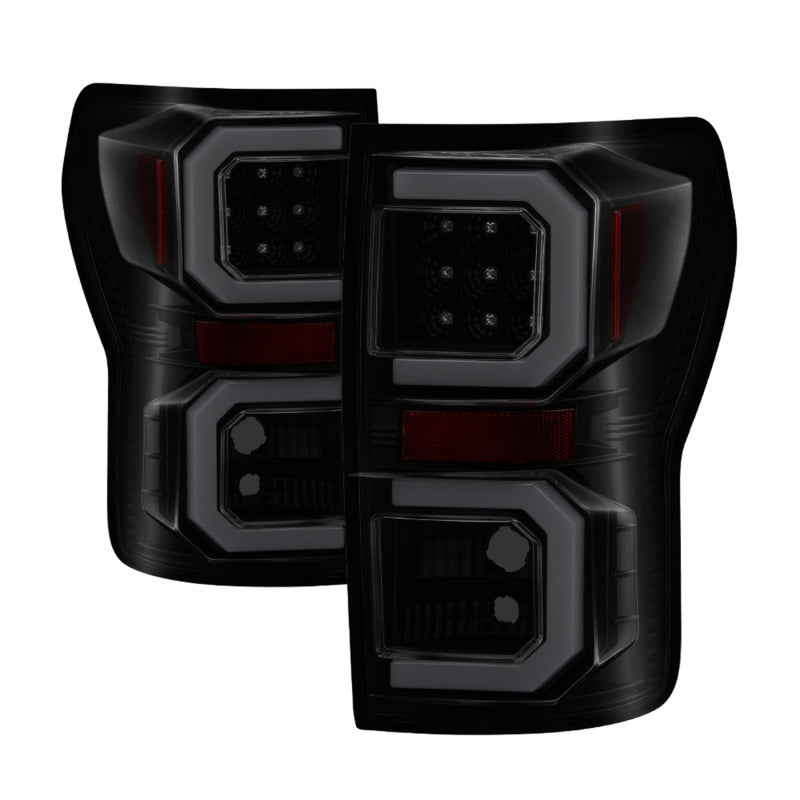 Spyder 07-13 Toyota Tundra V2 Light Bar LED Tail Lights - Smoke ALT-YD-TTU07V2-LB-BSM SPYDER