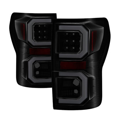 Spyder 07-13 Toyota Tundra V2 Light Bar LED Tail Lights - Smoke ALT-YD-TTU07V2-LB-BSM SPYDER