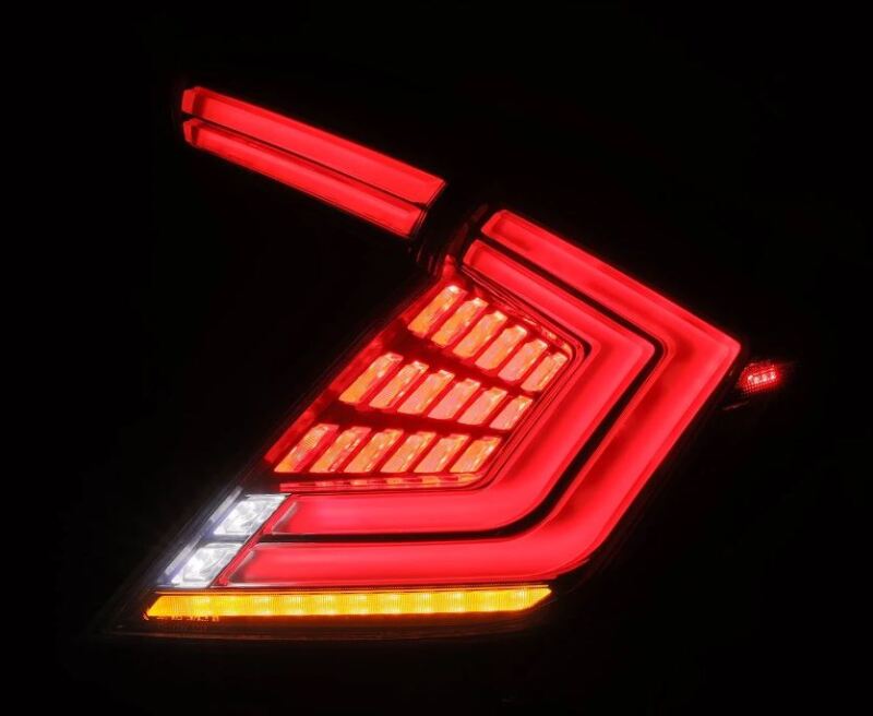 AlphaRex 676040 16-21 Honda Civic Hatchback / Type-R FK8 Nova-Series LED Tail Lights - Clear Smoke