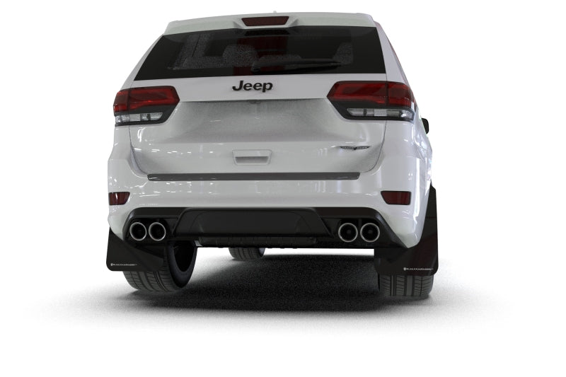 Rally Armor 18-22 Jeep Grand Cherokee SRT Trackhawk Black UR Mud Flap - Metallic Black Logo