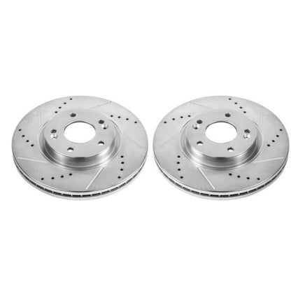 Power Stop 10-12 Hyundai Santa Fe Front Evolution Drilled & Slotted Rotors - Pair PowerStop