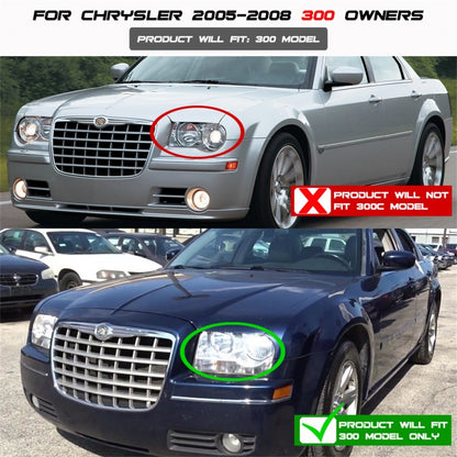 Spyder Chrysler 300 05-08 Projector Headlights LED Halo LED Smke (Not Included) PRO-YD-C305-HL-SM SPYDER
