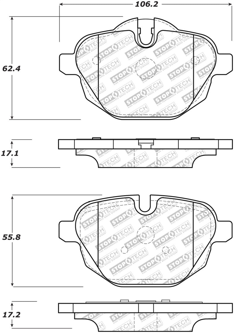 StopTech Street Disc Rear Brake Pads - 305.14730 Stoptech