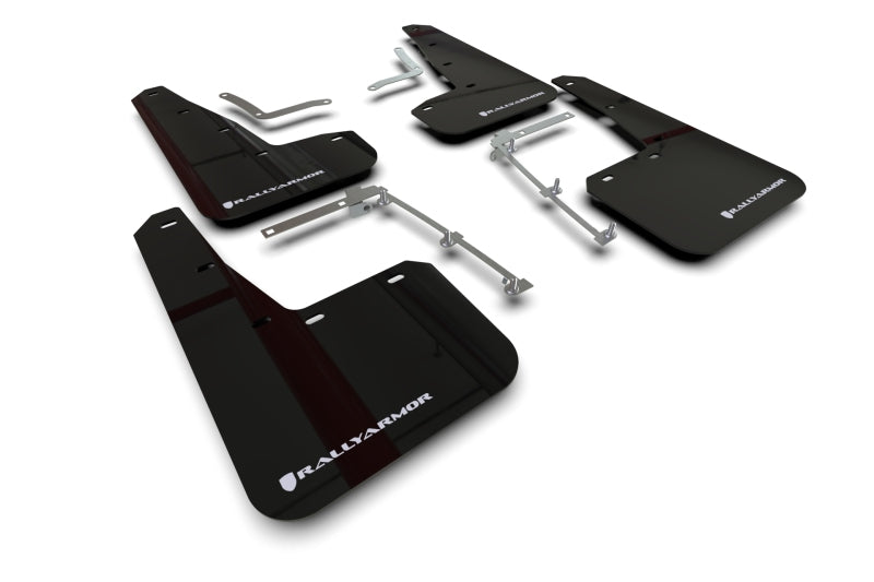 Rally Armor 20-22 Toyota GR Yaris Hatchback Black Mud Flap w/ White Logo Rally Armor