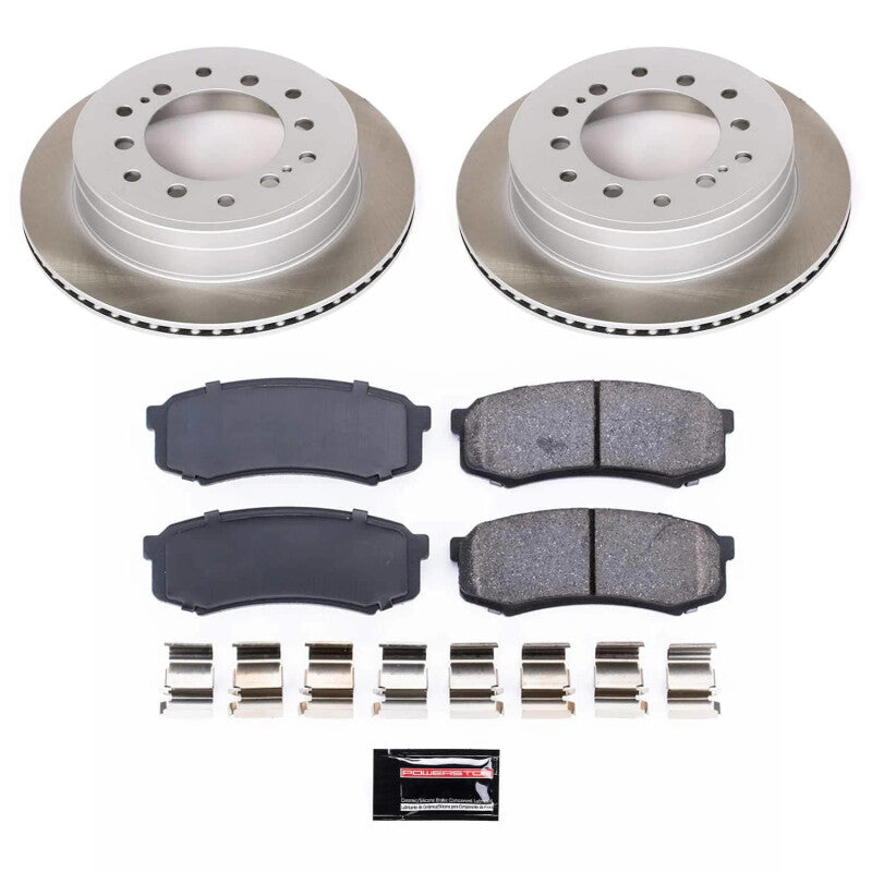 Power Stop 10-14 Toyota FJ Cruiser Rear Semi-Coated Rotor Kit PowerStop