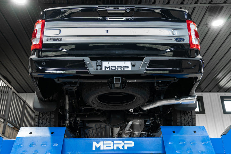 MBRP S5221AL 2021+ Ford F-150 Powerboost Hybrid 3in Single Side Exit - Aluminized Steel - S5221AL