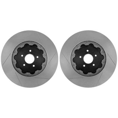 StopTech 08-16 Mitsubishi Lancer Evo X AeroRotor 2pc Drilled and Zinc Plated Front Rotor (Pair) Stoptech