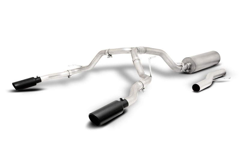 Gibson 21-23 YUKON DENALI, TAHOE 6.2L ,2.5in BLACK ELITE DUAL SPLIT EXHAUST, STAINLESS - 65715B Gibson