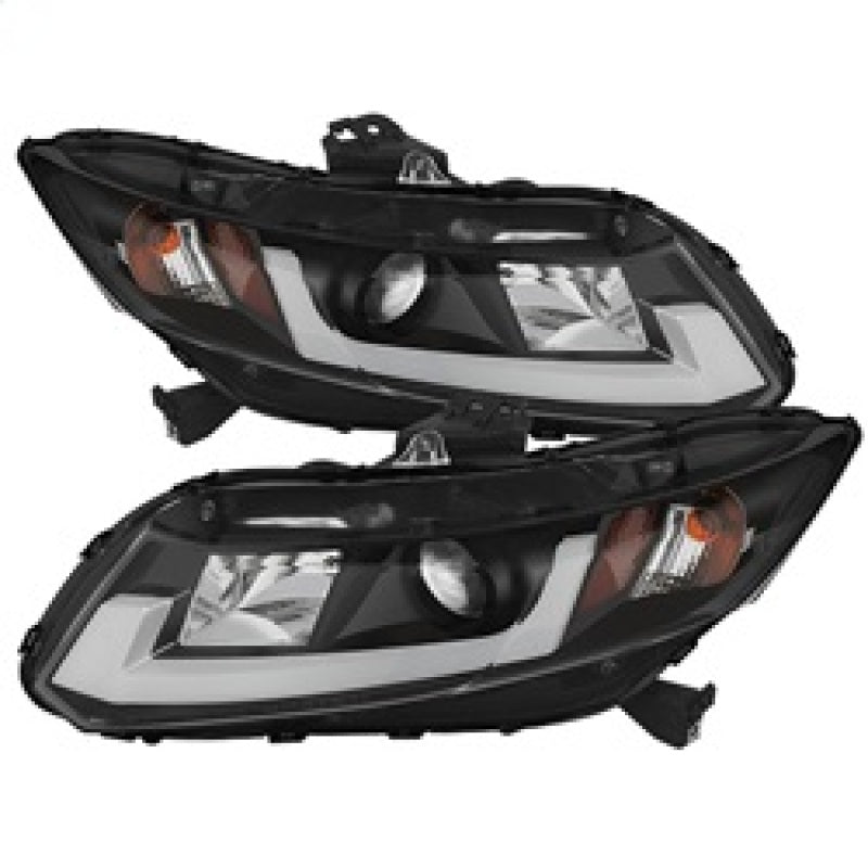 Spyder 12-14 Honda Civic (Excl. 2014 Coupe) Projector Headlights Lgtbr DRL Black PRO-YD-HC12-DRL-BK SPYDER