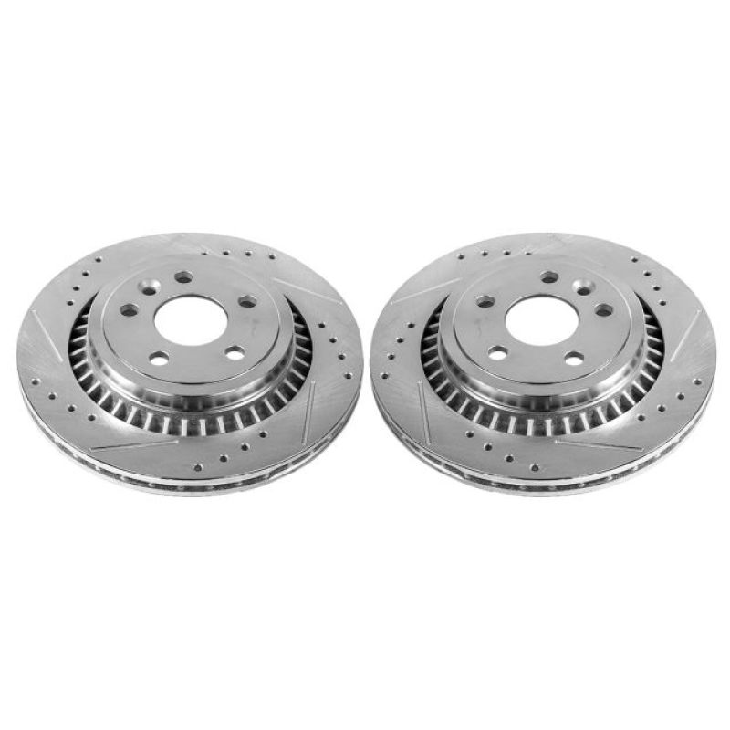 Power Stop 10-17 Volvo XC60 Rear Evolution Drilled & Slotted Rotors - Pair PowerStop