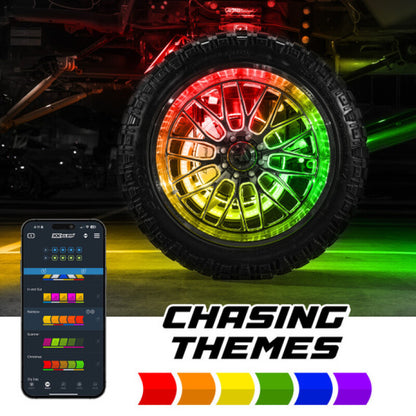 XKGlow XKmax 4x15in PRO RGBW Wheel Ring App Control Light Kit