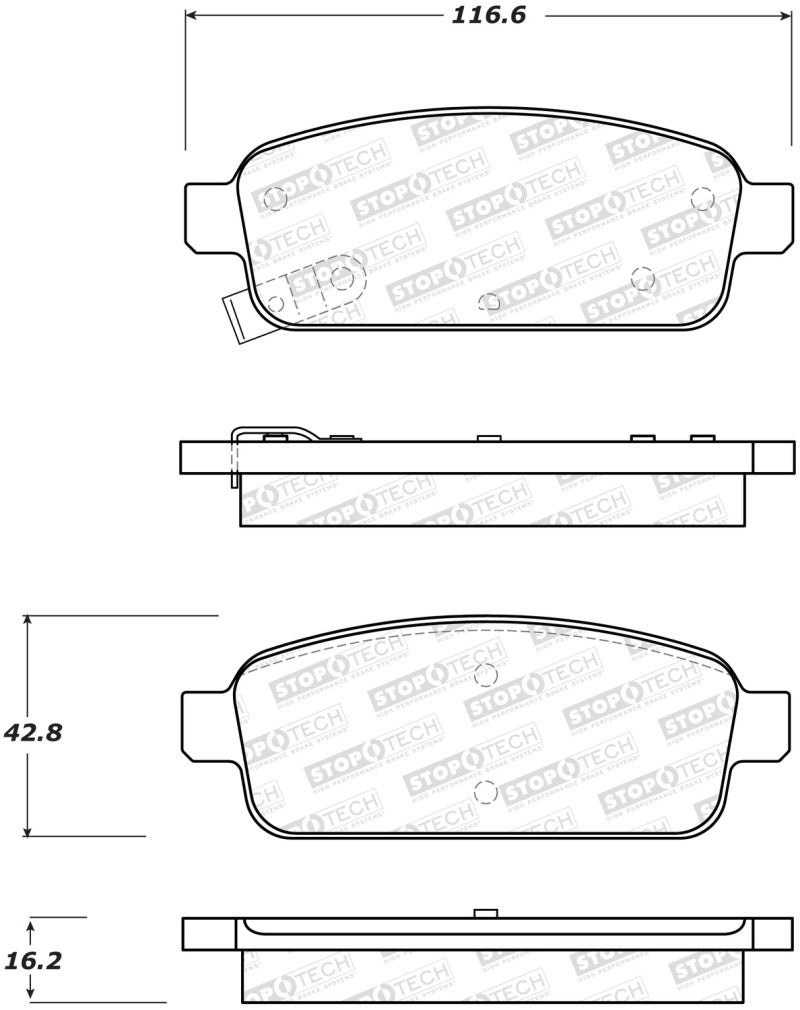 StopTech Premium Ceramic Front Brake Pads - 308.14680