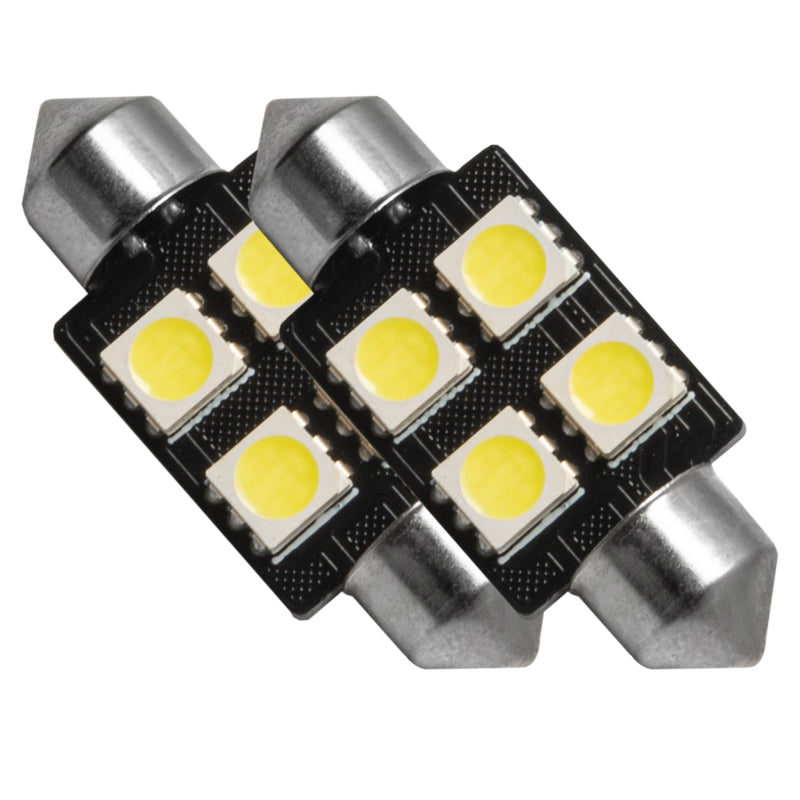 Oracle 37MM 4 LED 3-Chip Festoon Bulbs (Pair) - Cool White