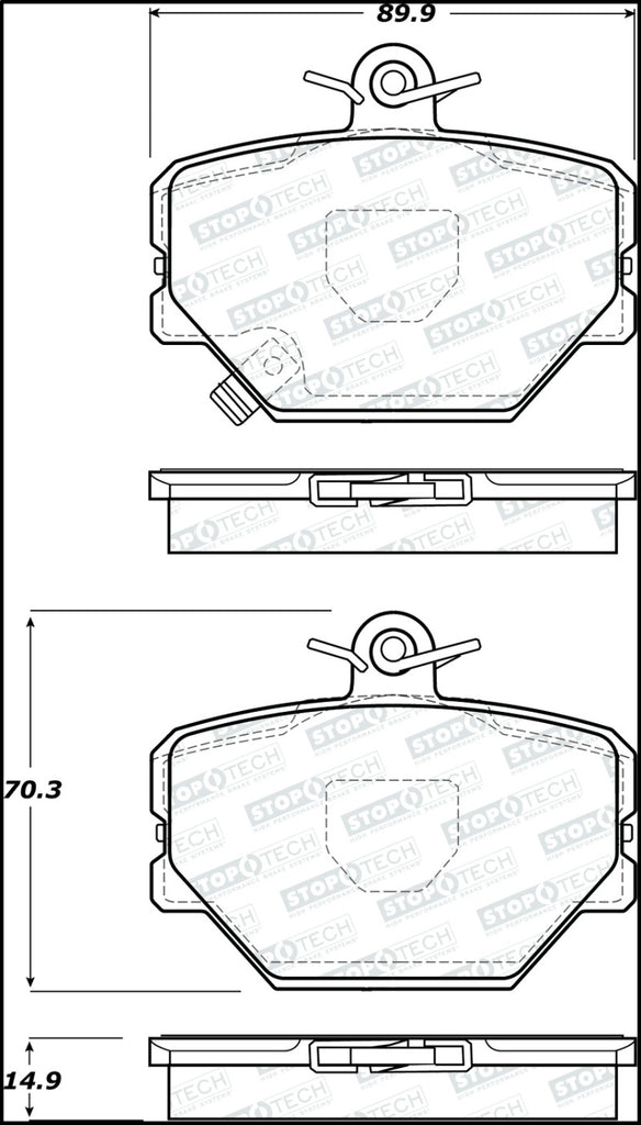 StopTech Premium Ceramic Brake Pads - 308.12520