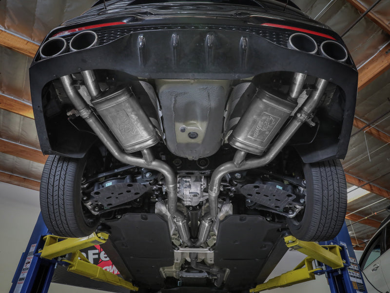 aFe Gemini XV 3in to Dual 2-1/2in 304 SS Cat-Back Exhaust w/ Cut-Out 18-21 Kia Stinger L4-2.0L (t) aFe