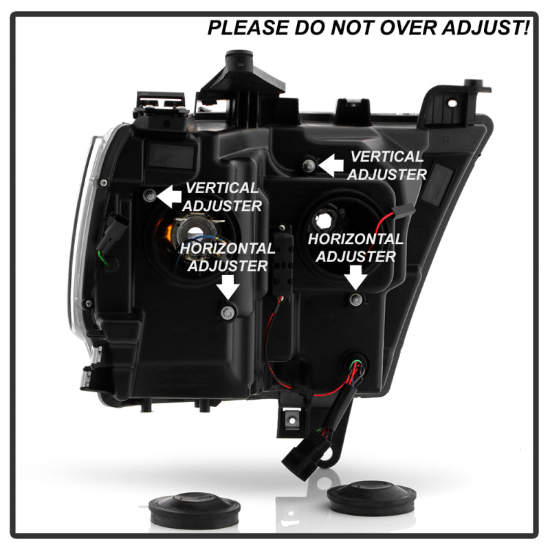 Spyder Dodge Ram 19-20 Halogen Model Projector Headlights Chrome PRO-YD-DR19HALSI-SEQ-C SPYDER