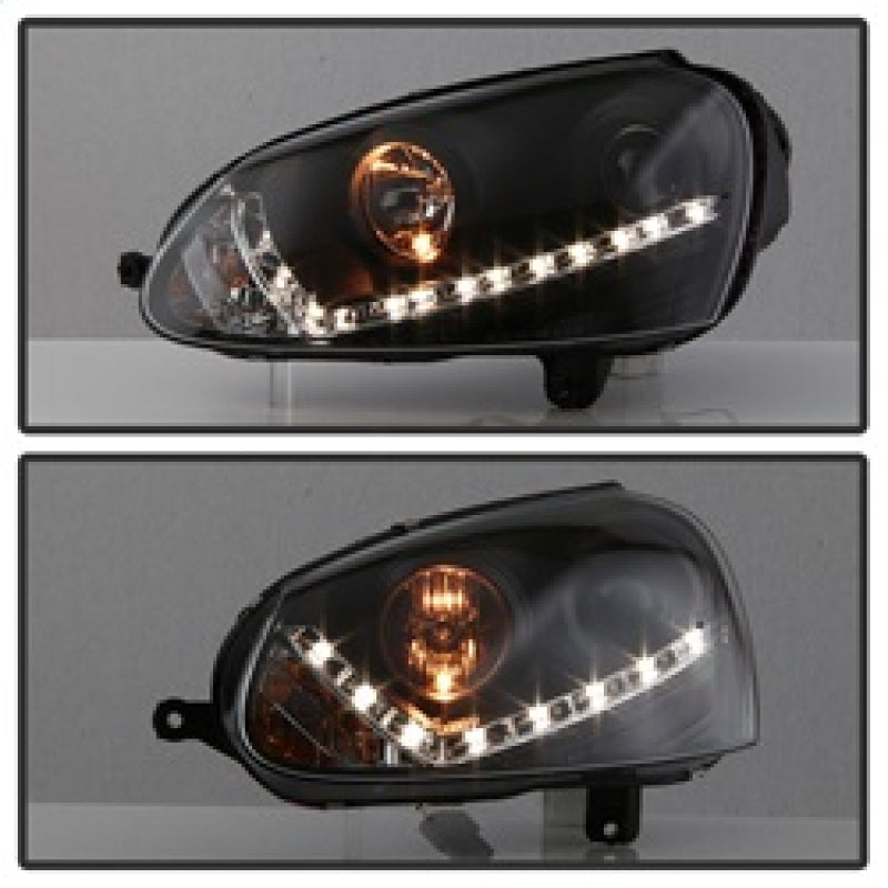 Spyder Volkswagen GTI 06-09/Jetta 06-09 Halogen Model Only - DRL Black PRO-YD-VG06-DRL-BK SPYDER