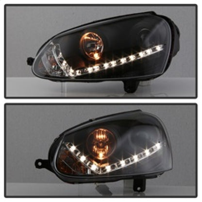 Spyder Volkswagen GTI 06-09/Jetta 06-09 Halogen Model Only - DRL Black PRO-YD-VG06-DRL-BK SPYDER