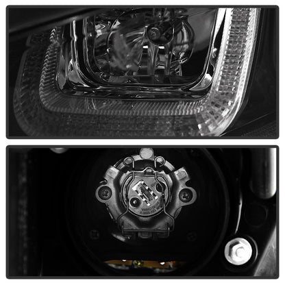Spyder Volkswagen Golf VII 14-16 Projector Headlights DRL LED Blk Stripe Blk PRO-YD-VG15-BLK-DRL-BK SPYDER