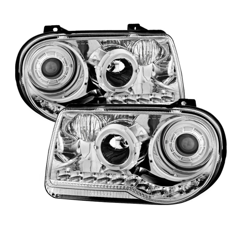Xtune Chrysler 300C 05-10 ( Not 300 ) Halo Projector Headlights Chrome PRO-JH-C300C-LED-C SPYDER