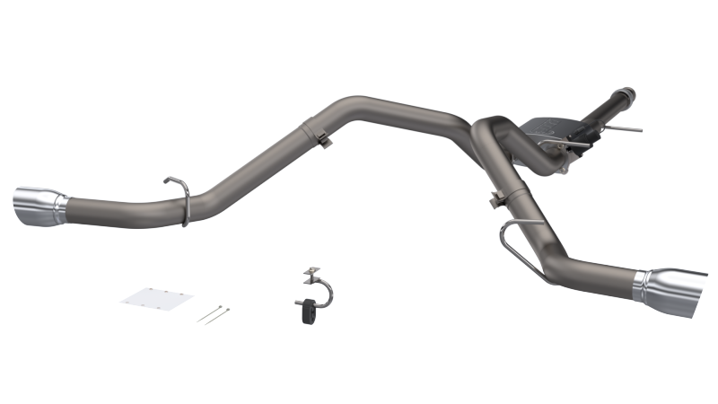 QTP 14-18 Chevy Silverado 1500 4.8L/5.3L EC/CC SB 304SS Scrmr Cat-Back Rear Split Exit w/4.5in Tips QTP