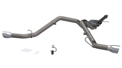 QTP 14-18 Chevy Silverado 1500 4.8L/5.3L EC/CC SB 304SS Scrmr Cat-Back Rear Split Exit w/4.5in Tips QTP