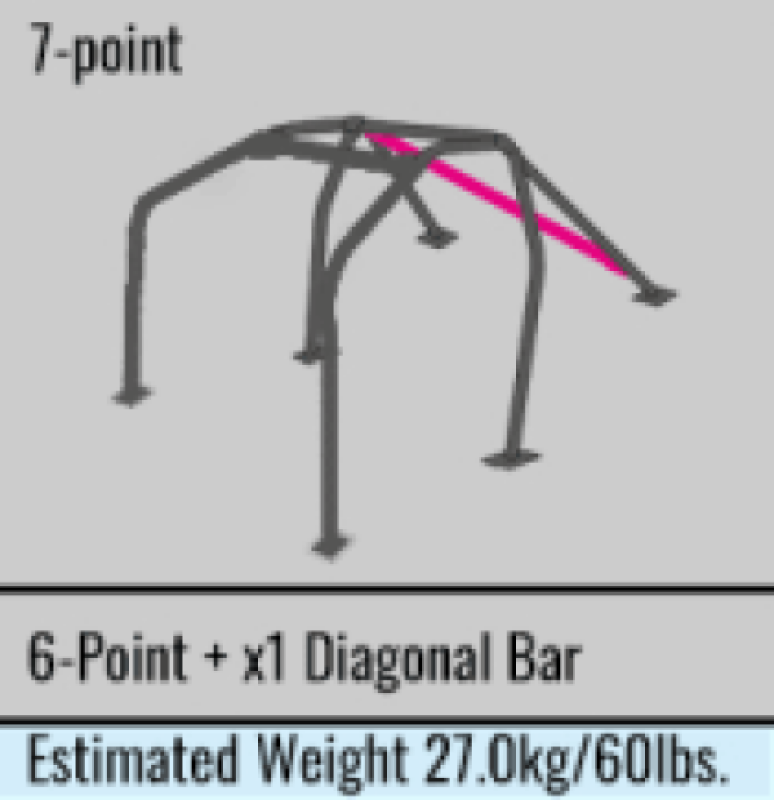 Cusco Sfty 21 2-Psgr 7-Pt BLK Roll Cage 70-71 Datsun 240Z(S30-Series I Only) Arnd Dsh(S/O-No Cancel)