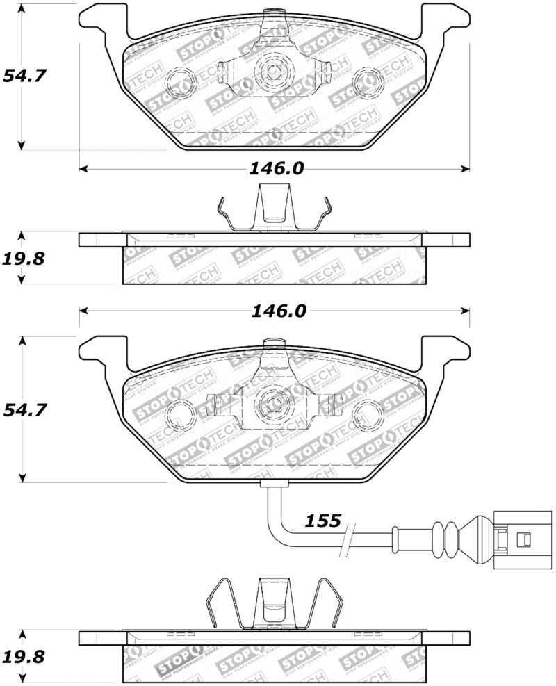 StopTech Premium Ceramic Brake Pads - 308.07681