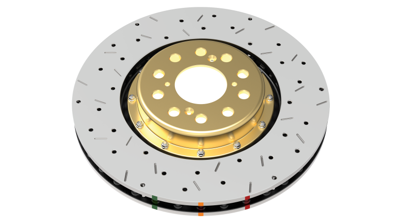 DBA 97-04 Corvette C5/C6 Front Drilled & Slotted 5000 Series 2 Piece Rotor Assembled w/ Gold Hat