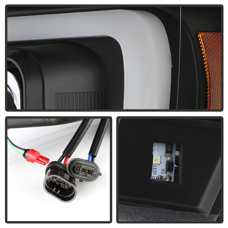 Spyder 07-14 Chevy Suburban/1500/2500/Tahoe V2 Projector Headlights All Blk PRO-YD-CSUB07V2-DRL-BKV2 SPYDER