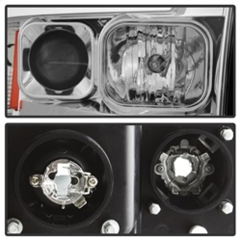 Spyder Dodge Ram 1500 02-05 V2 Projector Headlights - Light Bar DRL - Chrome PRO-YD-DR02V2-LB-C SPYDER