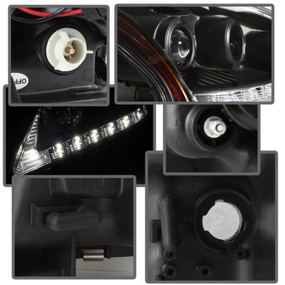 Spyder Lexus RX330 2004-2006 Projector Headlights Halogen Model- DRL LED Blk PRO-YD-LRX35004-DRL-BK SPYDER