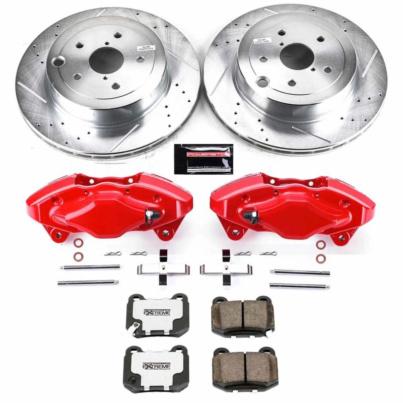 Power Stop 08-14 Subaru Impreza Rear Z26 Street Warrior Brake Kit w/Calipers PowerStop