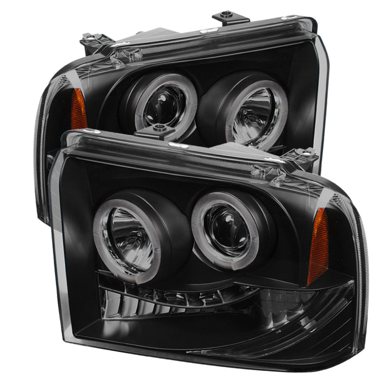 Spyder Ford F250/350 05-07 Projector Headlights LED Halo LED Blk Smke PRO-YD-FS05-HL-BSM SPYDER