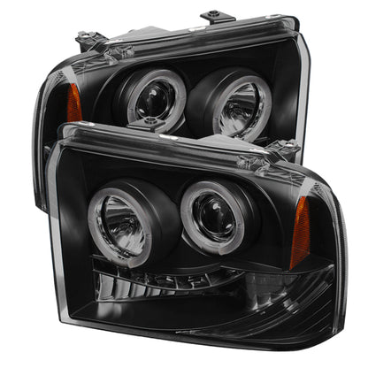 Spyder Ford F250/350 05-07 Projector Headlights LED Halo LED Blk Smke PRO-YD-FS05-HL-BSM SPYDER