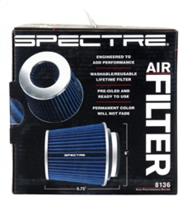 Spectre Adjustable Conical Air Filter 5-1/2in. Tall (Fits 3in. / 3-1/2in. / 4in. Tubes) - Blue Spectre