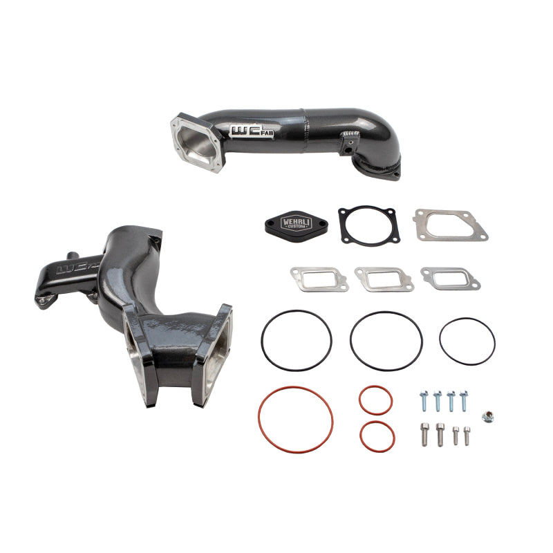 Wehrli 11-16 Chevrolet 6.6L LML Duramax High Flow Y-Bridge Kit - WCFab Grey - WCF100165-GRY
