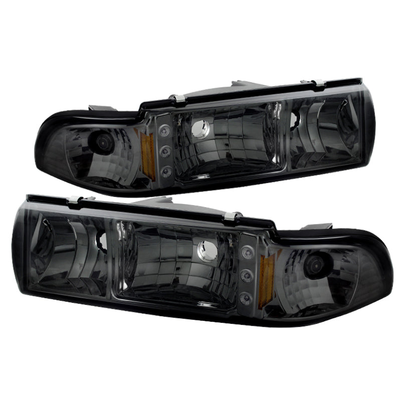 Xtune Chevy Caprice 91-96 / Impala 91-96 1Pc LED Crystal Headlights Smoke HD-ON-CCP91-1PC-LED-SM SPYDER