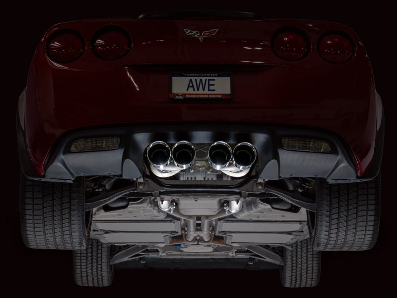 AWE Tuning 05-07 C6 Chevrolet Corvette 6.0L Touring Edition Axleback Exhaust w/ Chrome Silver Tips
