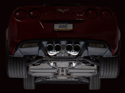 AWE Tuning 05-07 C6 Chevrolet Corvette 6.0L Touring Edition Axleback Exhaust w/ Chrome Silver Tips