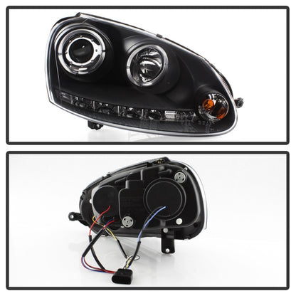 Spyder Volkswagen GTI 06-09/Jetta 06-09 Halogen Model Only - LED Halo DRL Black PRO-YD-VG06-HL-BK SPYDER