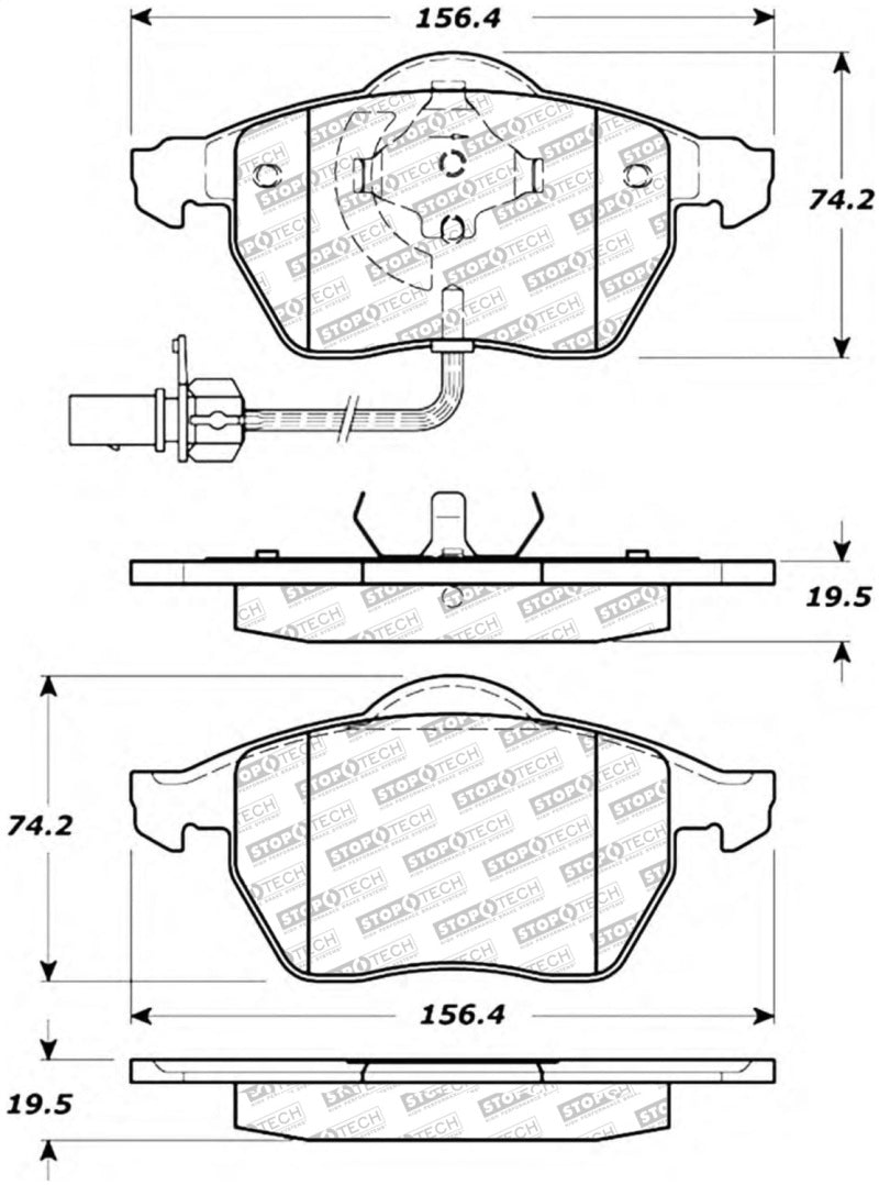 StopTech Street Disc Rear Brake Pads - 305.08400 Stoptech